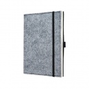 sigel Notizbuch Conceptum, Design, pure grey, Softcover mit Filz, blanco, ähnlich A6, 194 nummerierte Seiten, CO542