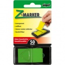 sigel Z-Marker im Spender, neon-grün, transparent, wieder ablösbar, reißfest, beschriftbar, 50 Blatt, HN482