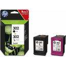 HP 302 TINTEN im Multipack, black+color, OfficeJet...