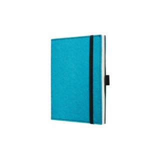 sigel Notizbuch Conceptum, Design, inspiring turquoise, Softcover mit Filz, blanco, ähnlich A6, 194 nummerierte Seiten