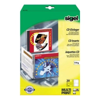 sigel CD-Einleger, für Deckel und Boden, hochweiß, Edelkarton, LP750