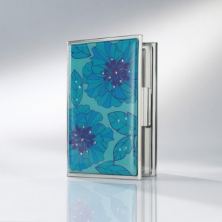 sigel Visitenkarten-Etui Jolie, Whisper, blau, mit 25 Kristallsteinen, VZ372 - A -