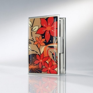sigel Visitenkarten-Etui Jolie, Harmony, orange/rot/braun, mit 25 Kristallsteinen, VZ375- A -