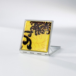 sigel Taschenspiegel Jolie, Spirit, gelb, mit 17 Kristallsteinen, VZ381 - A -