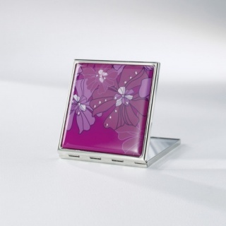 sigel Taschenspiegel Jolie, Glamour, pink, mit 18 Kristallsteinen, VZ384 - A -